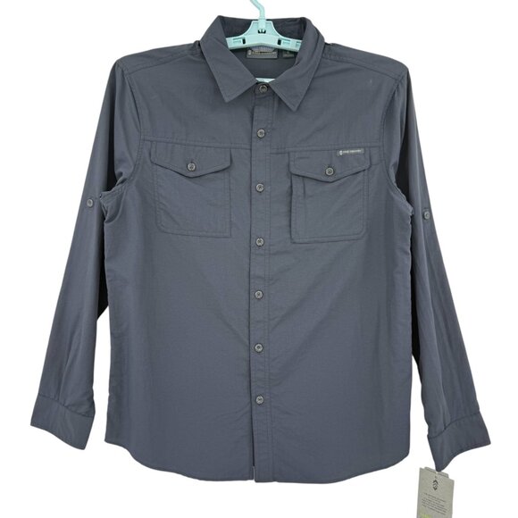NWT Free Country Men's Expedition Moisture Wicking Storm Gray Nylon Shirt Size S - Picture 1 of 12